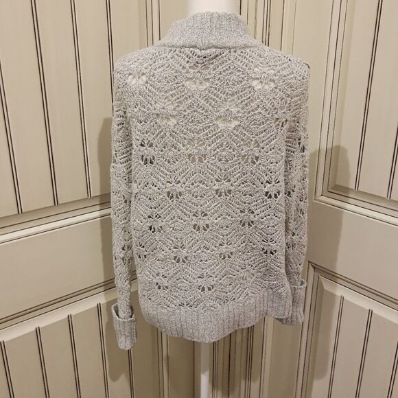 AEO American Eagle Sweater Light Gray Size Large Mock Collar - Picture 6 of 7